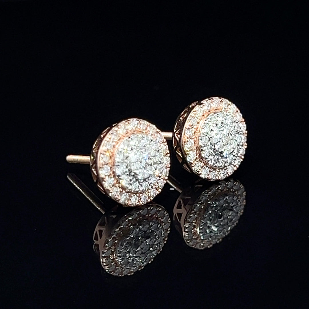 14k rose gold diamond Earrings