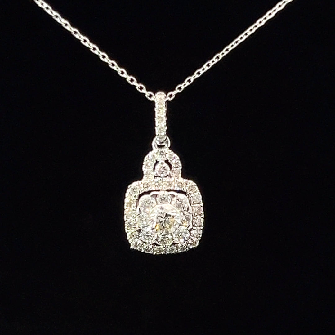 14k White gold Diamond pendant with chain