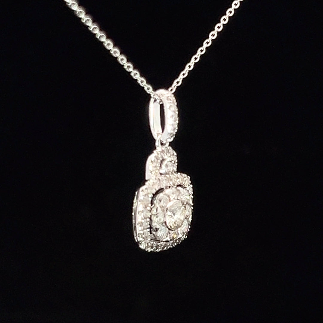 14k White gold Diamond pendant with chain