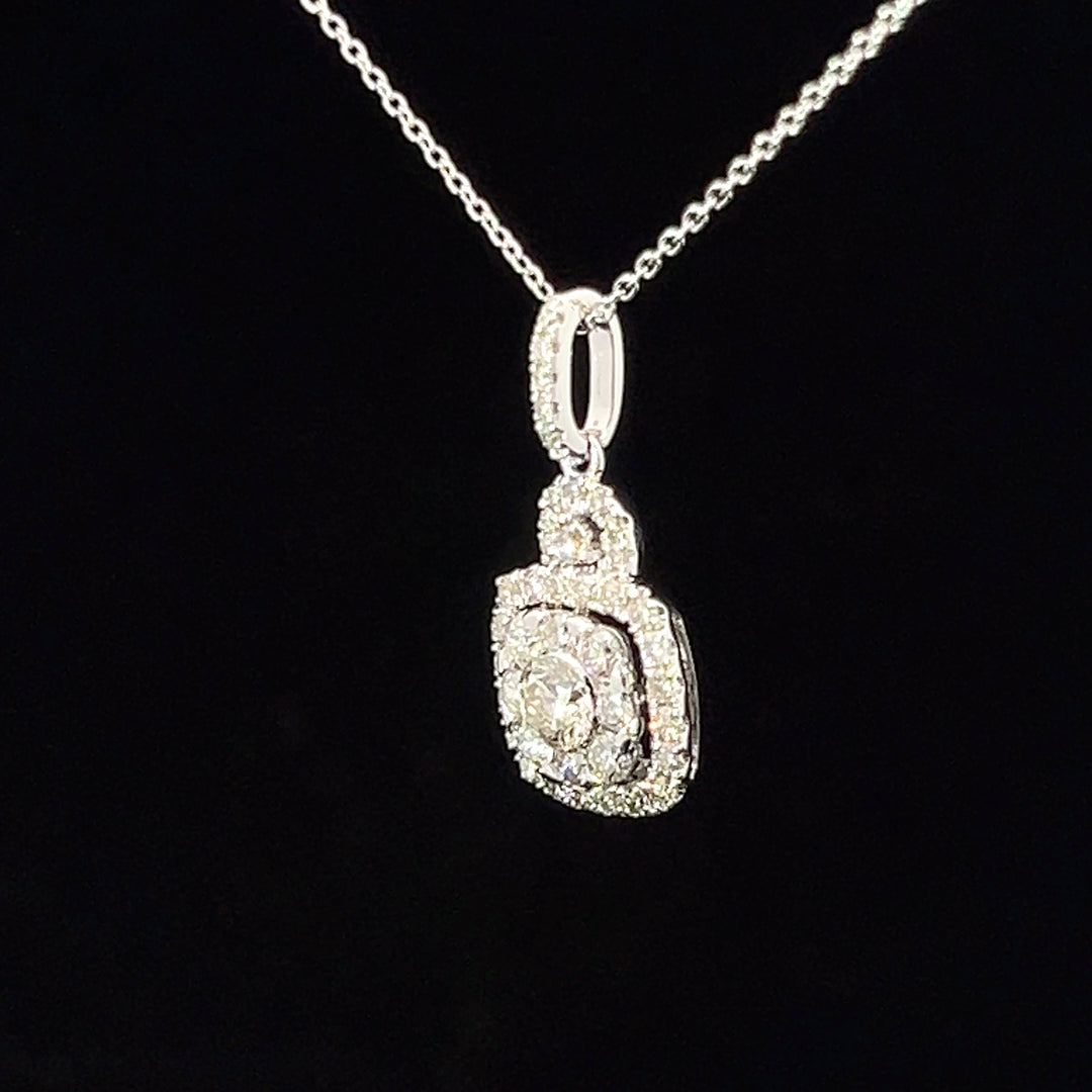 14k White gold Diamond pendant with chain