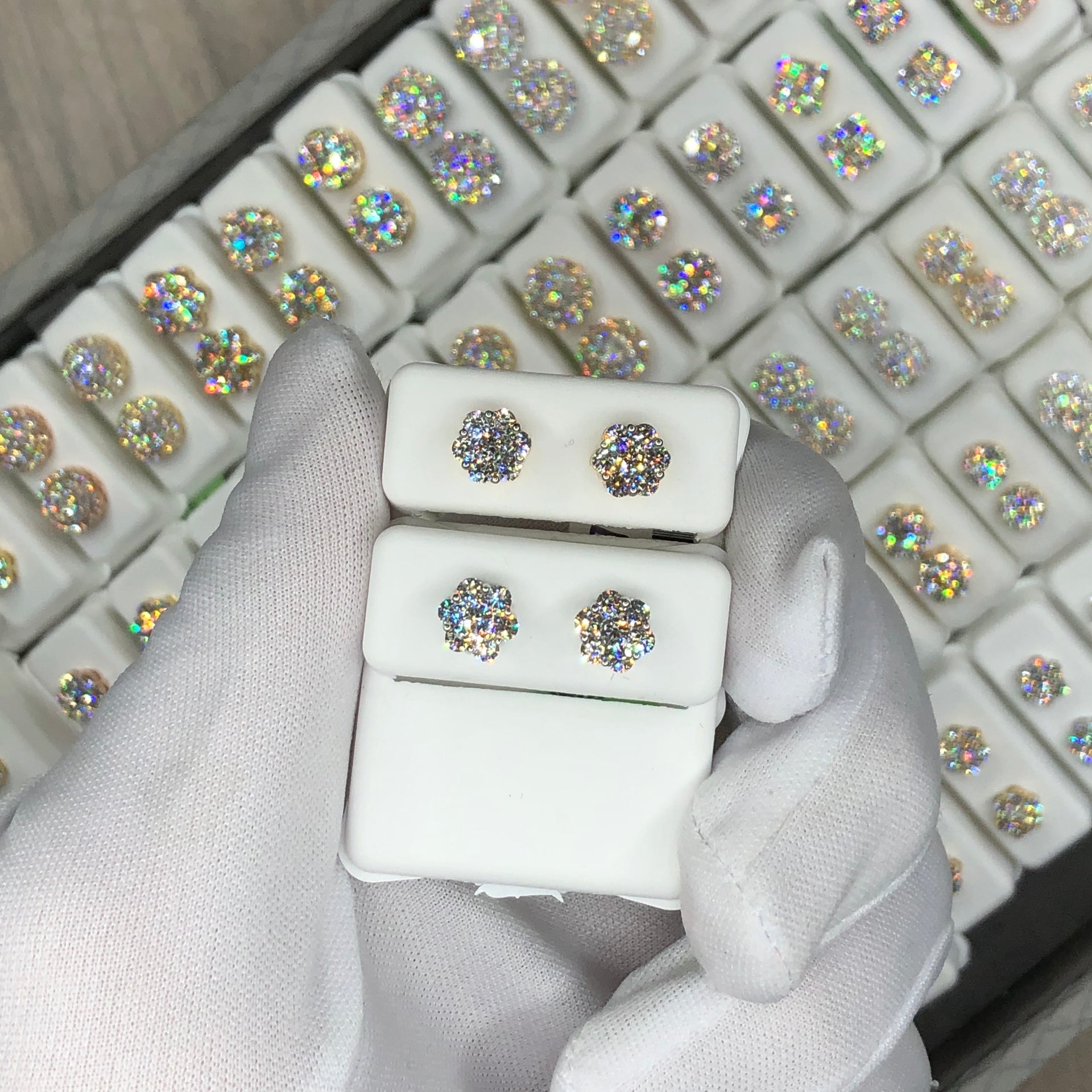 14k Gold VVS diamond earrings