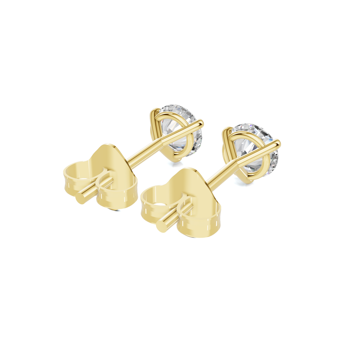 Classic Three Prong Round Diamond Studs