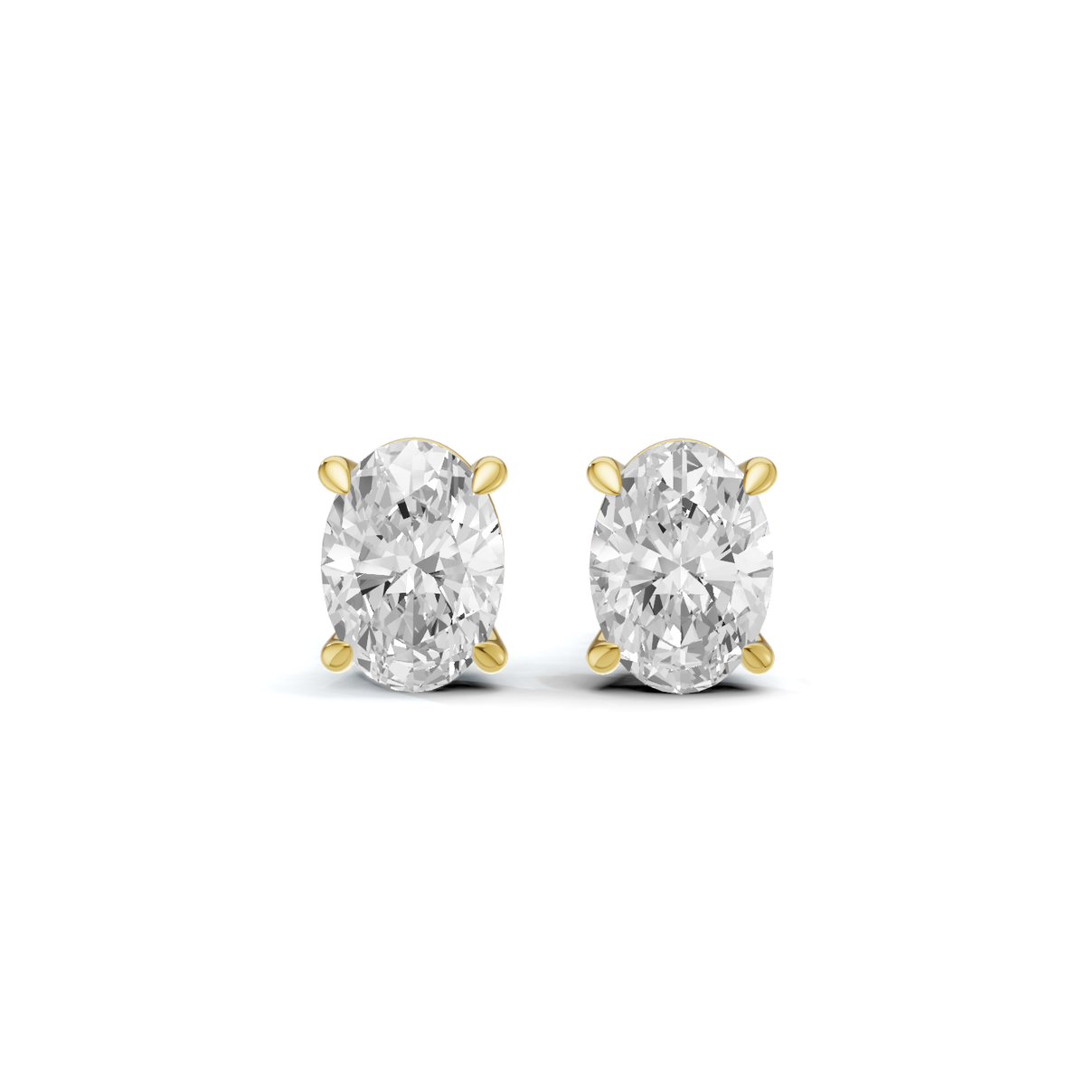 Classic Four-Prong Oval Diamond Solitaire Studs
