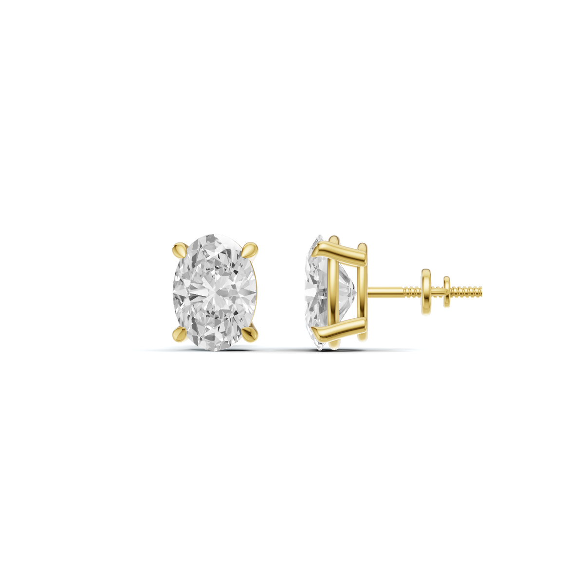 Classic Four-Prong Oval Diamond Solitaire Studs