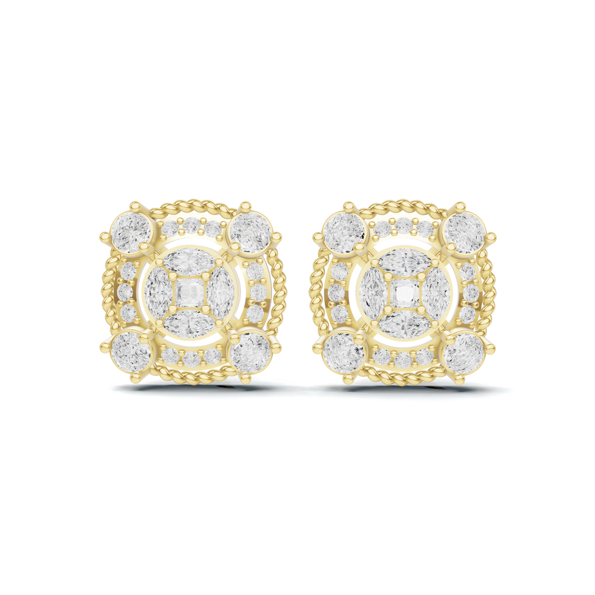 Vibrant Marquise Cluster Stud Earrings