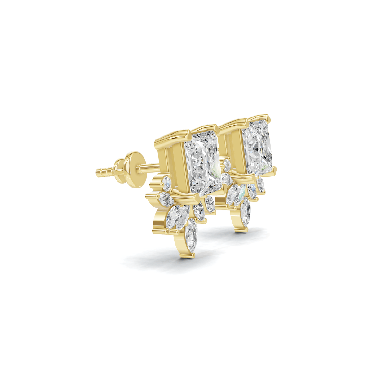 Radiant Princess Marquise Cluster Drop Earrings