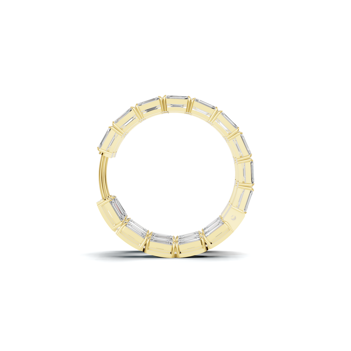 Emerald Cut Diamond Inside-Out Hoop Earrings