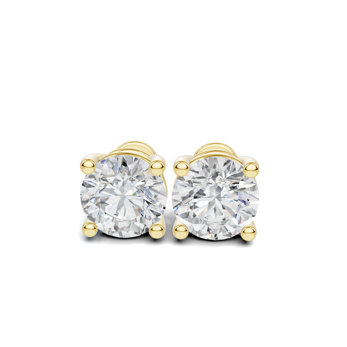 Classic Four-Prong Round Diamond Solitaire Studs