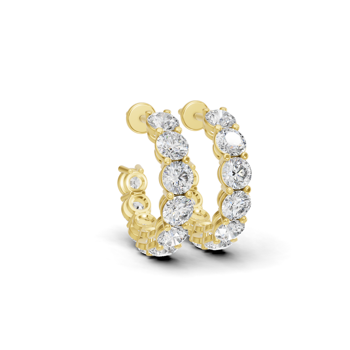 Round Diamond Inside-Out Hoop Earrings