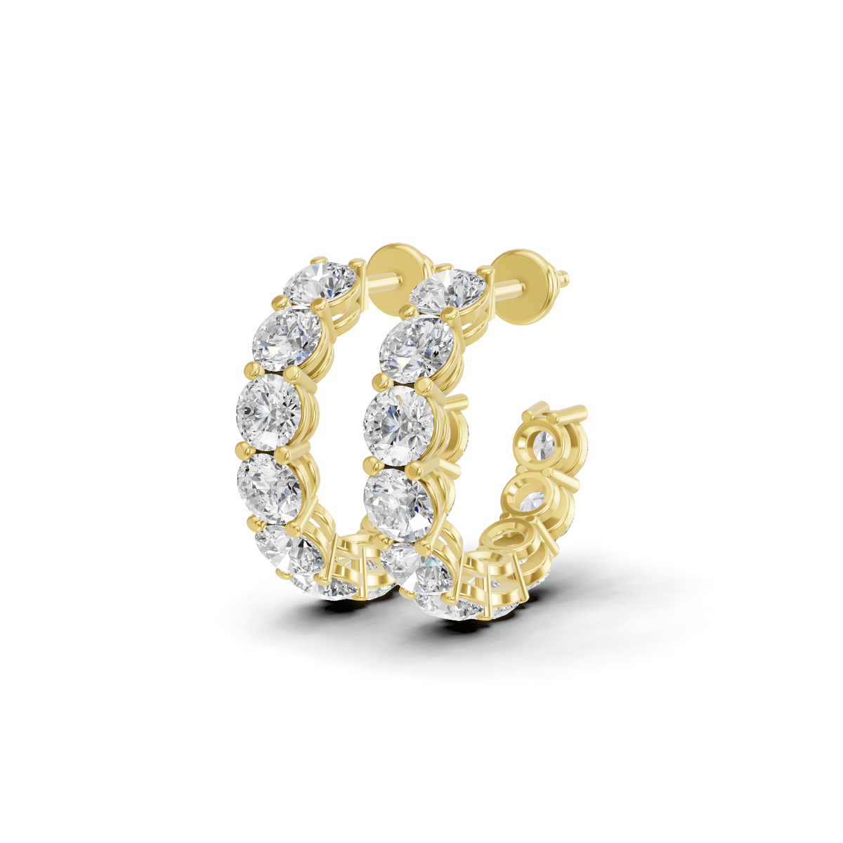 Round Diamond Inside-Out Hoop Earrings