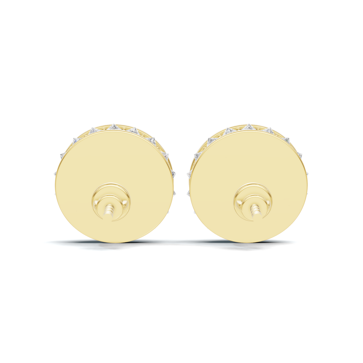 Golden Mosaic Pave Diamond Stud Earrings