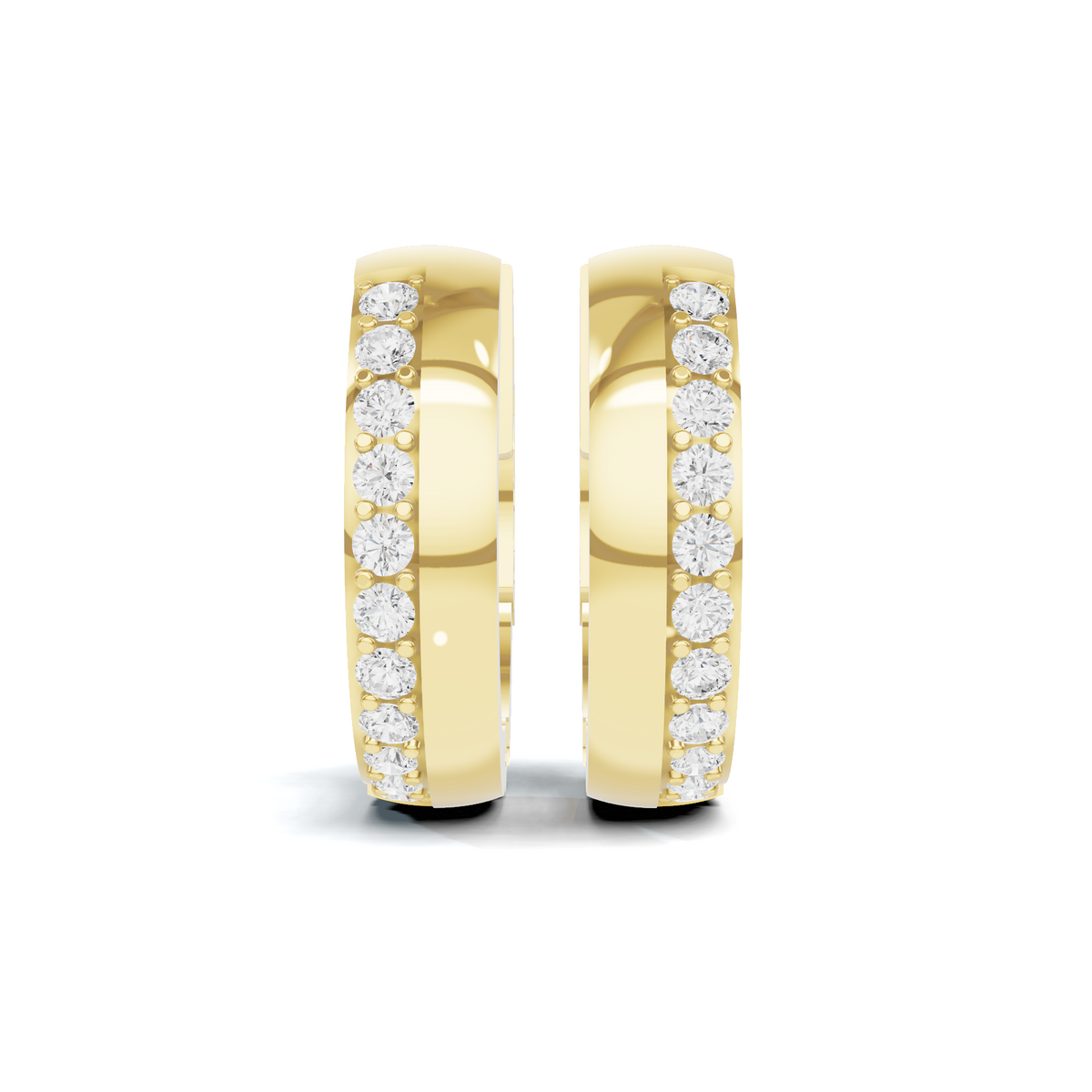Gleaming Pave Diamond Half Hoop Earrings