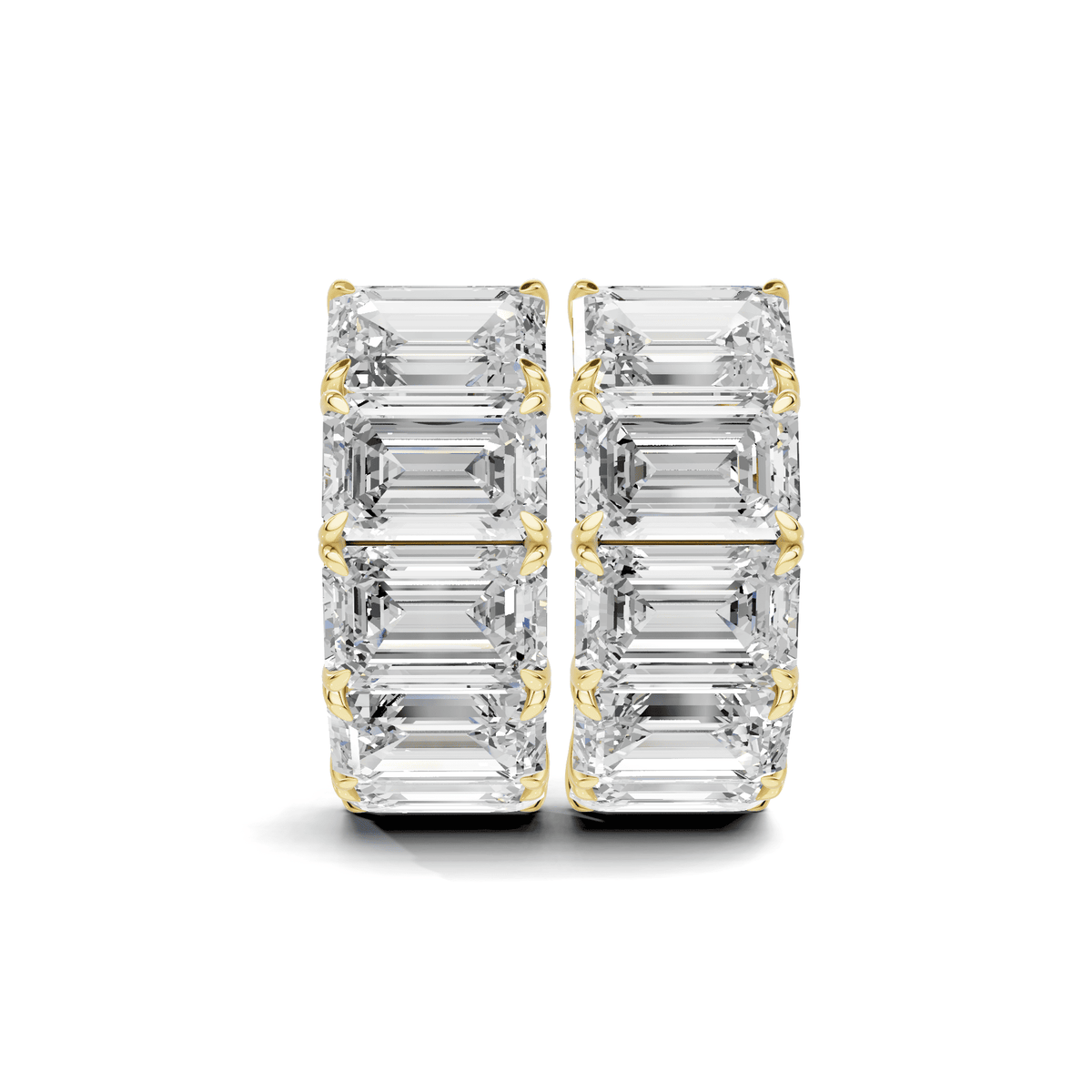 Emerald Cut Diamond Statement Hoop Earrings