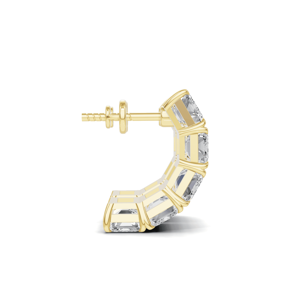Emerald Cut Diamond Statement Hoop Earrings