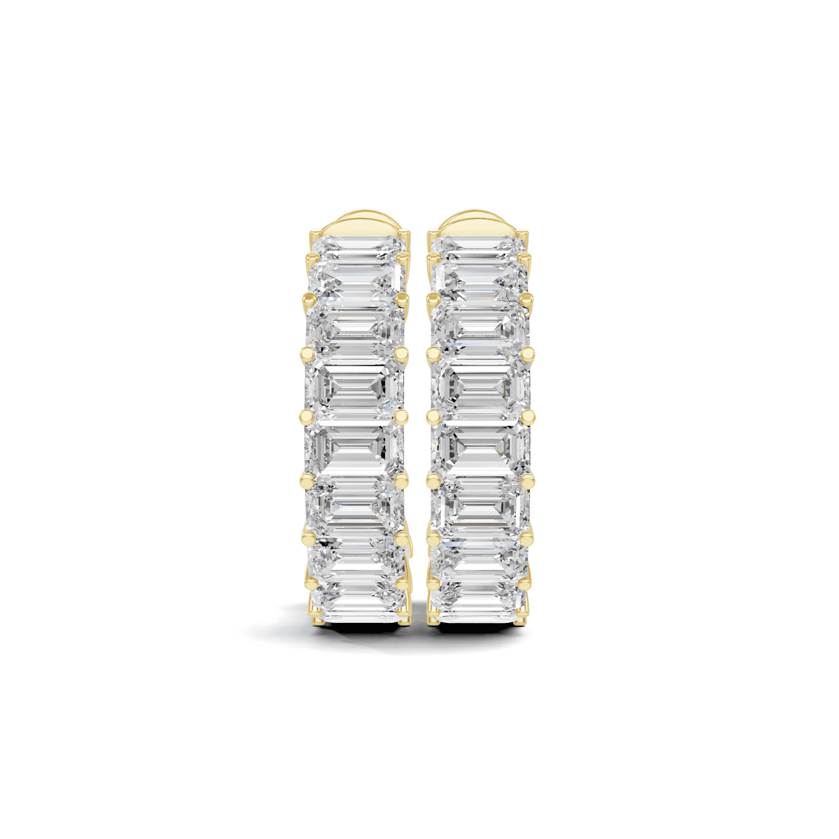 Emerald Cut Diamond Inside-Out Hoops
