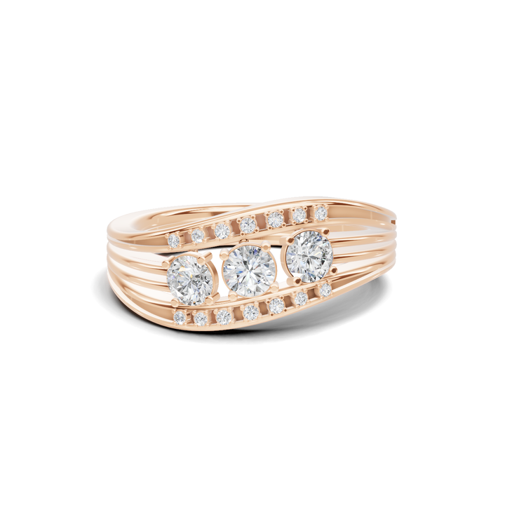 Multi Gemstone Bypass Gold Ring