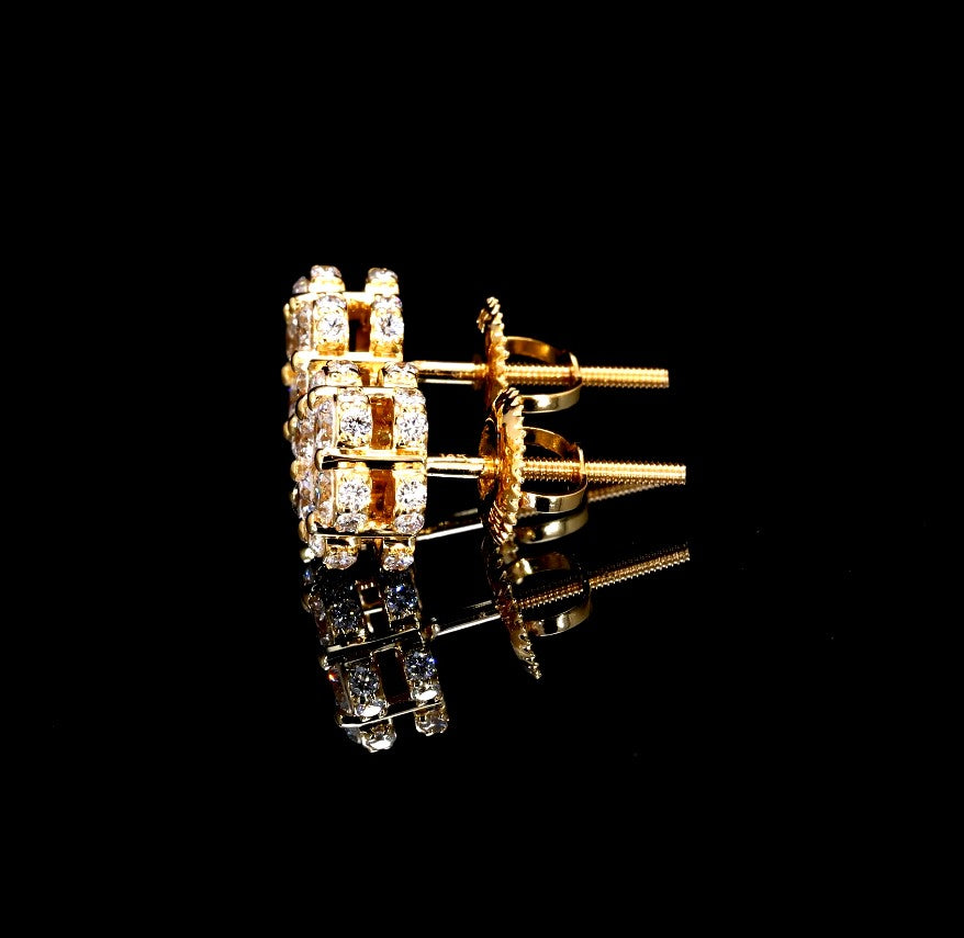 14K VVS LAB FLOWER DIAMOND EARRINGS