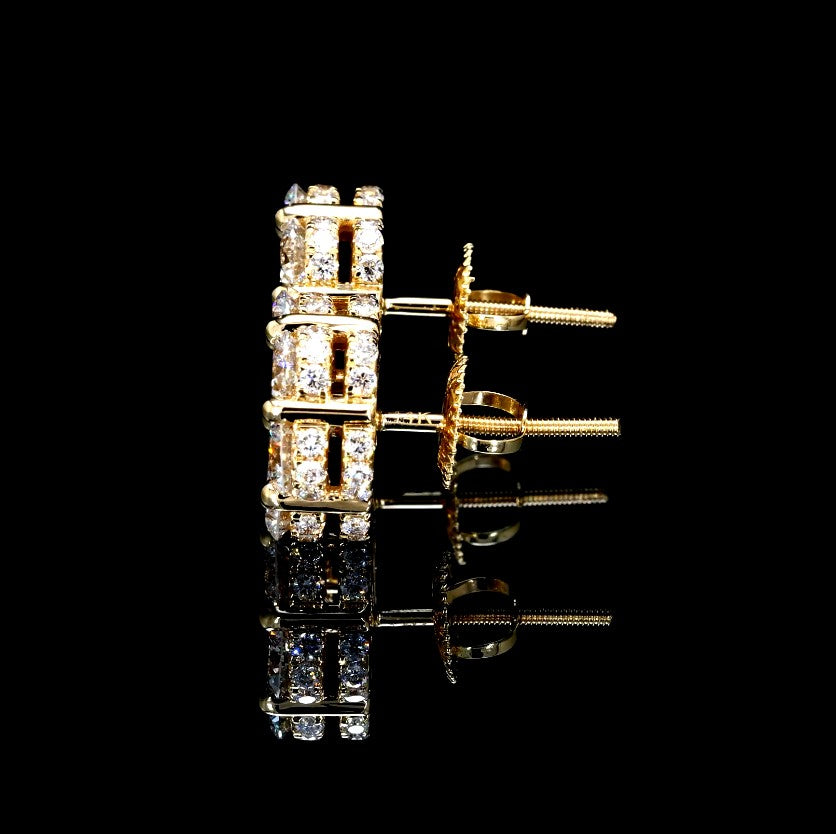 14K VVS LAB FLOWER DIAMOND EARRINGS