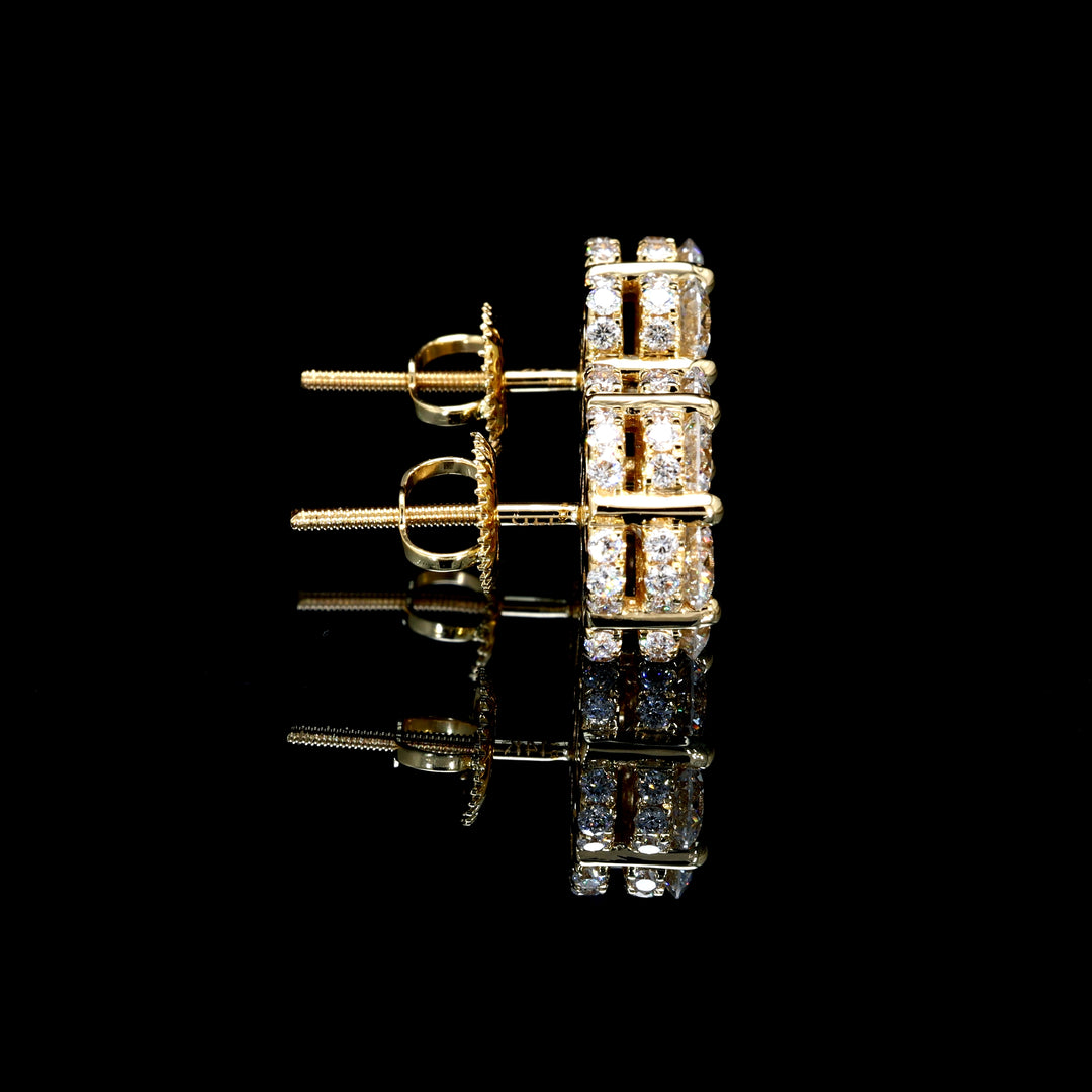 14K VVS LAB FLOWER DIAMOND EARRINGS