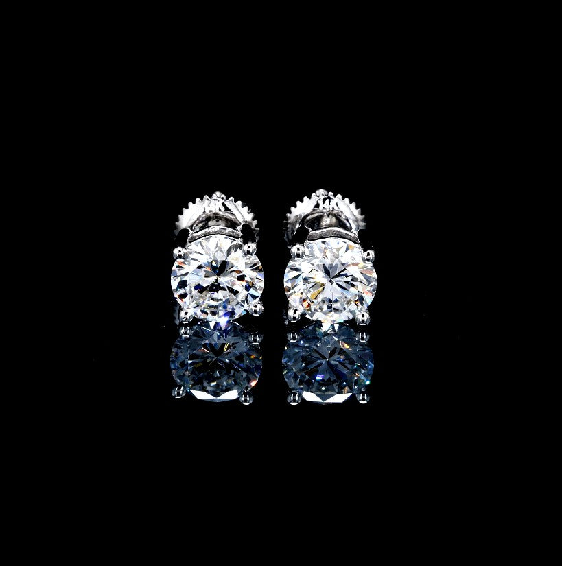 14K WHITE GOLD LAB DIAMOND STUDS