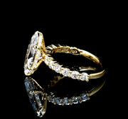 14K YELLOW GOLD LAB GROWN MARQUISE BRILLIANT ENGAGEMENT RING