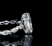 14k white gold radiant cut lab engagement ring