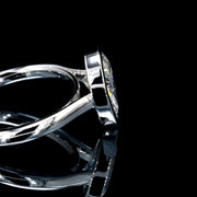 14K GOLD PEAR CUT BEZEL SET LAB ENGAGEMENT RING