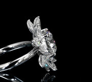 14K WHITE GOLD LAB DIAMOND ENGAGEMENT RING