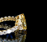 14k GOLD OVAL CUT LAB ENGAGEMENT RING