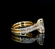 14K GOLD PRINCESS CUT LAB DIAMOND ENGAGEMENT RING
