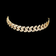 YELLOW GOLD NATURAL DIAMOND CUBAN BRACELET