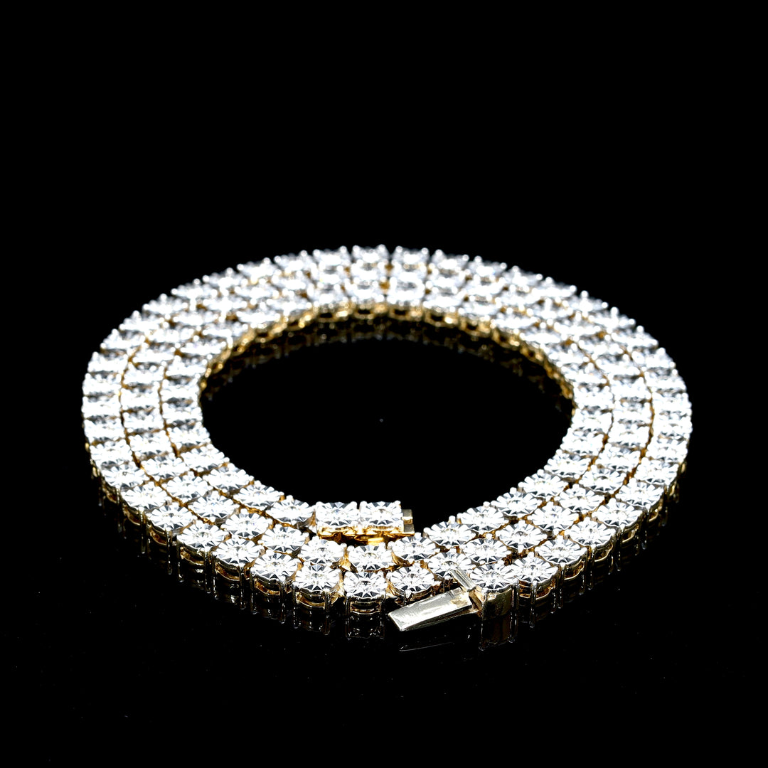 YELLOW GOLD DIAMOND NATURAL TENNIS CHAIN DEAL
