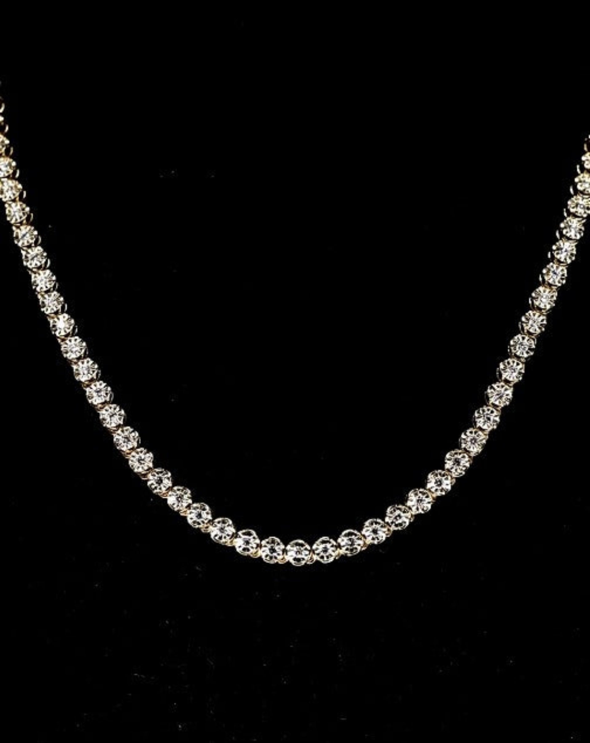 YELLOW GOLD DIAMOND NATURAL TENNIS CHAIN DEAL