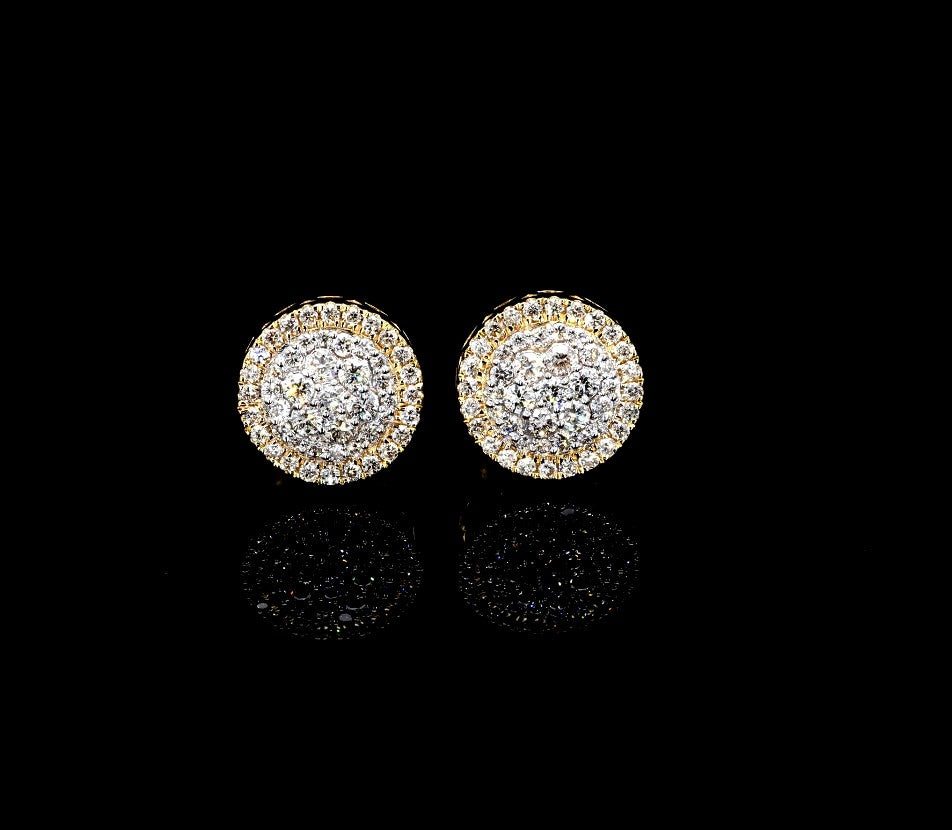 14k gold diamond VVS earrings