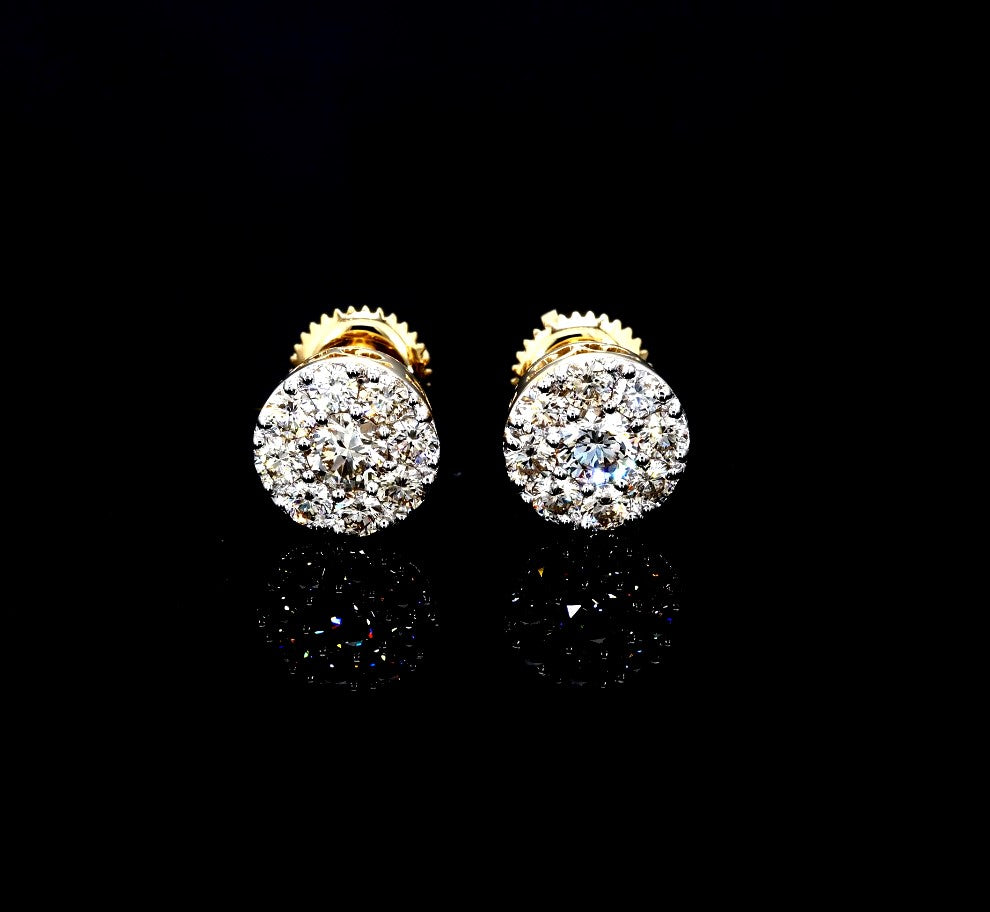 14k gold stud diamond VVS earrings