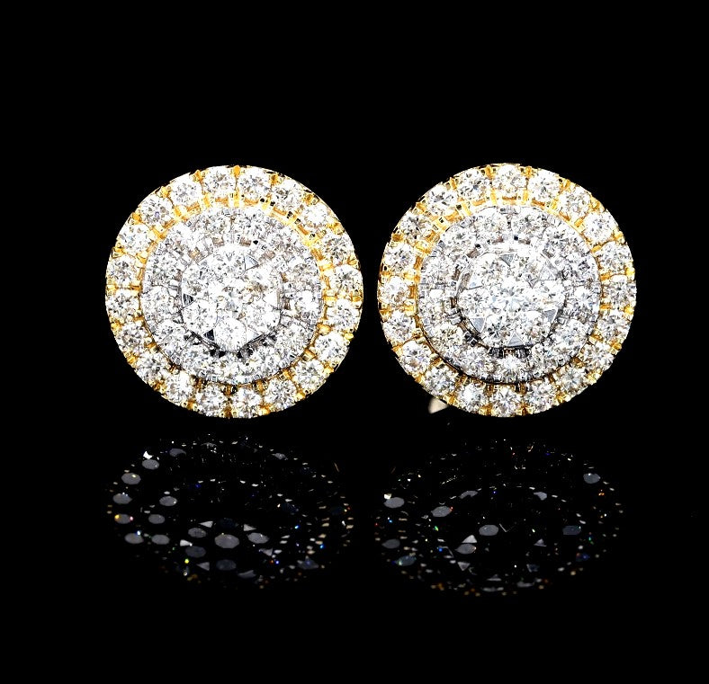14k gold cake diamond VVS earrings
