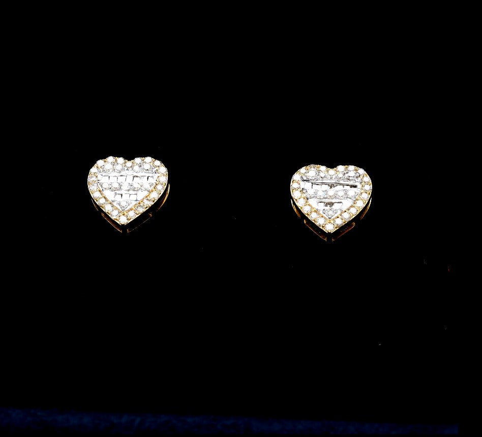 14k gold heart diamond VS earrings