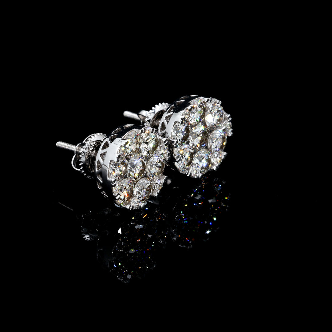 14k white gold stud diamond VVS earrings