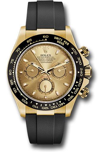 Rolex Yellow Gold Cosmograph Daytona 40 Watch - Champagne Index Dial - Black Oysterflex Strap - 116518LN chof