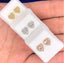 Baguette Heart Earrings 14k Solid gold diamond heart earrings 0.75Cts