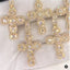 14k solid gold baguette & round diamond cross pendants 1.28Cts