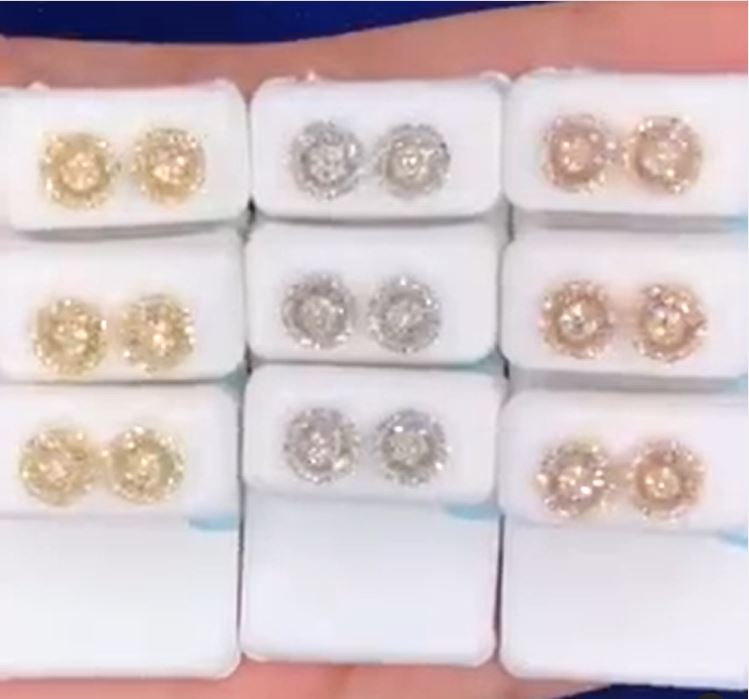 New Baguette Earrings 14k Solid Medium gold diamond earrings 1.05Cts