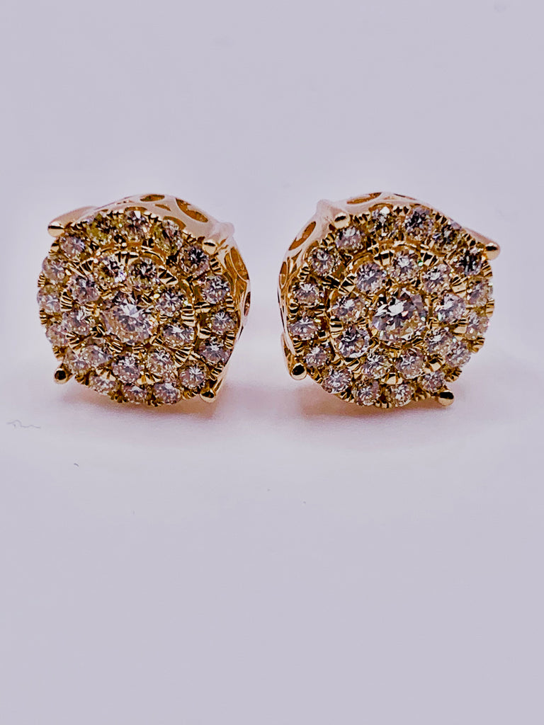 14k Solid Gold Diamond Earrings