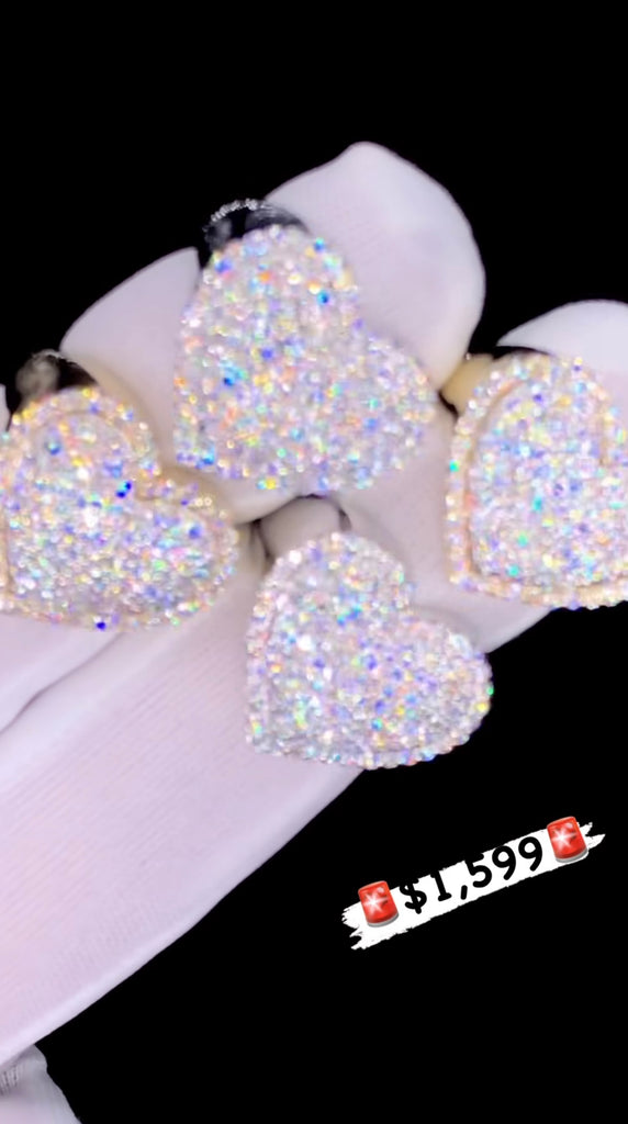 Solid 14k custom diamond heart rings