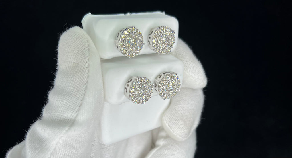 14k White gold VVS Diamond earrings