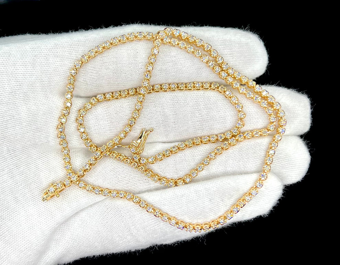 14k yellow gold Diamond tennis chain