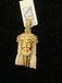 14k solid yellow gold (solid back) diamond Jesus Head pendant 1.65Cts
