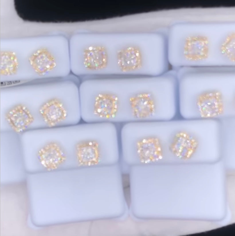 14k Two tone Diamond earrings