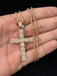 14k rose gold diamond cross pendant with chain