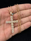 14k rose gold diamond cross pendant with chain